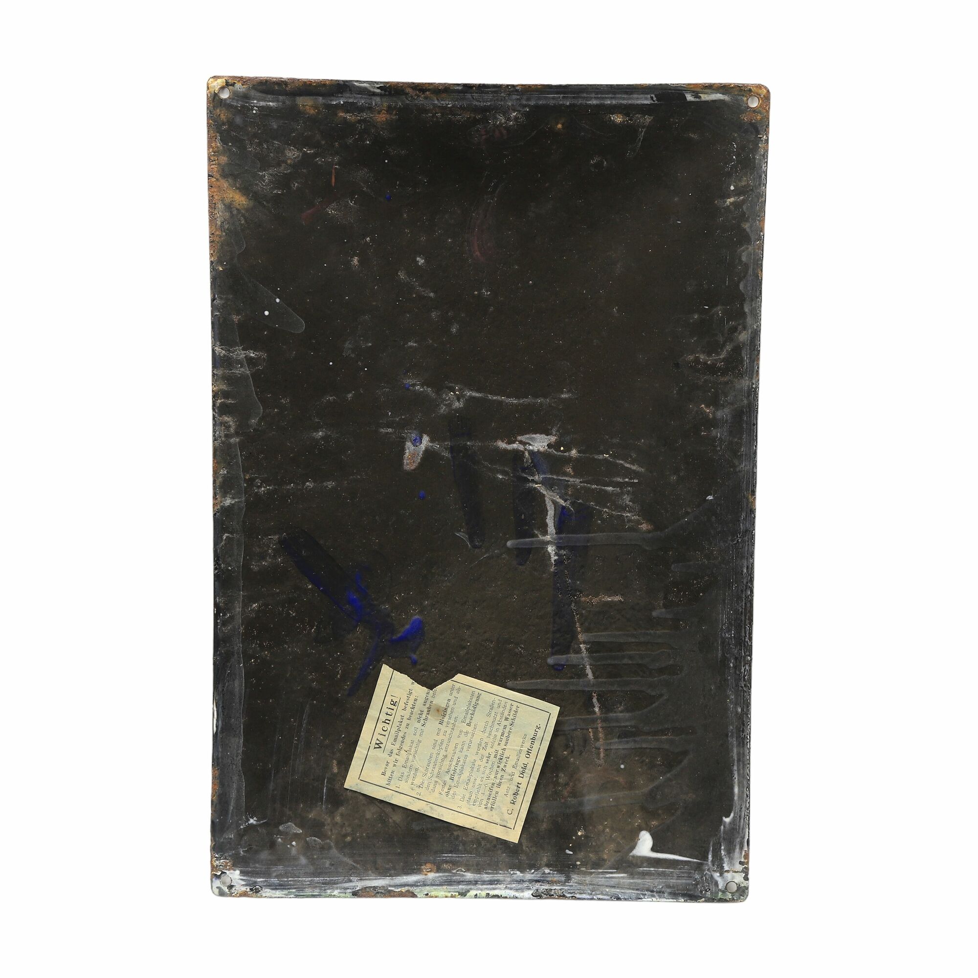 洋書 Ubermittlung Nachrichtendienstlicher R. Dold Ur-Uhley Korn Nordhausen Emaille-Werbeschild